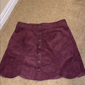 Suede mini skirt